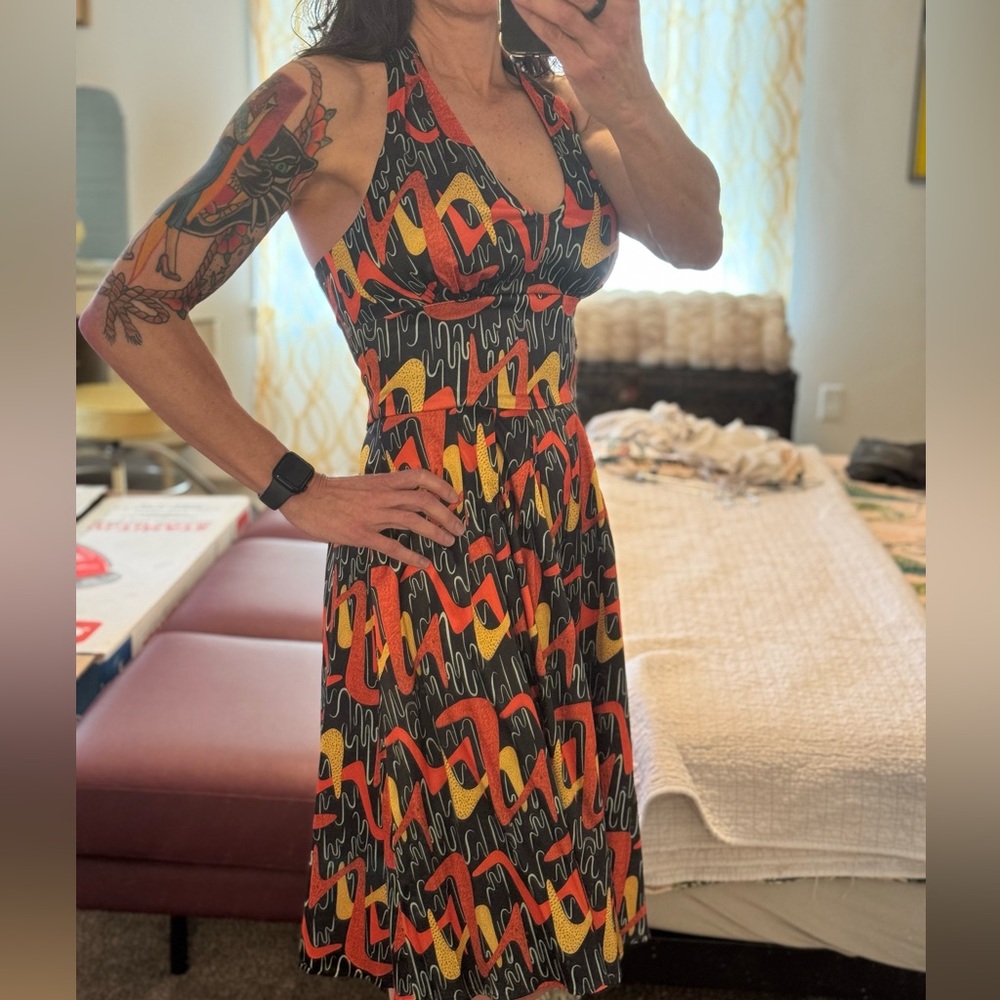 Bettie Page Boomerang Halter Dress